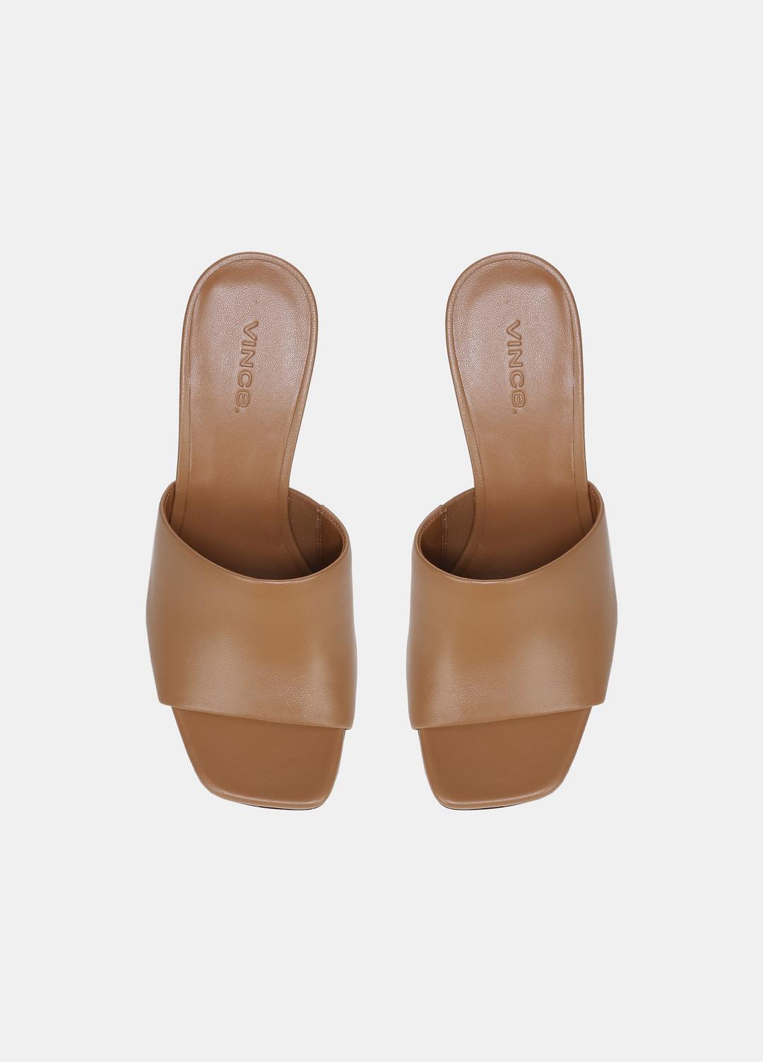Pia Leather Wedge Sandal in Shoes - TAN
