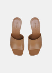 Pia Leather Wedge Sandal in Shoes - TAN