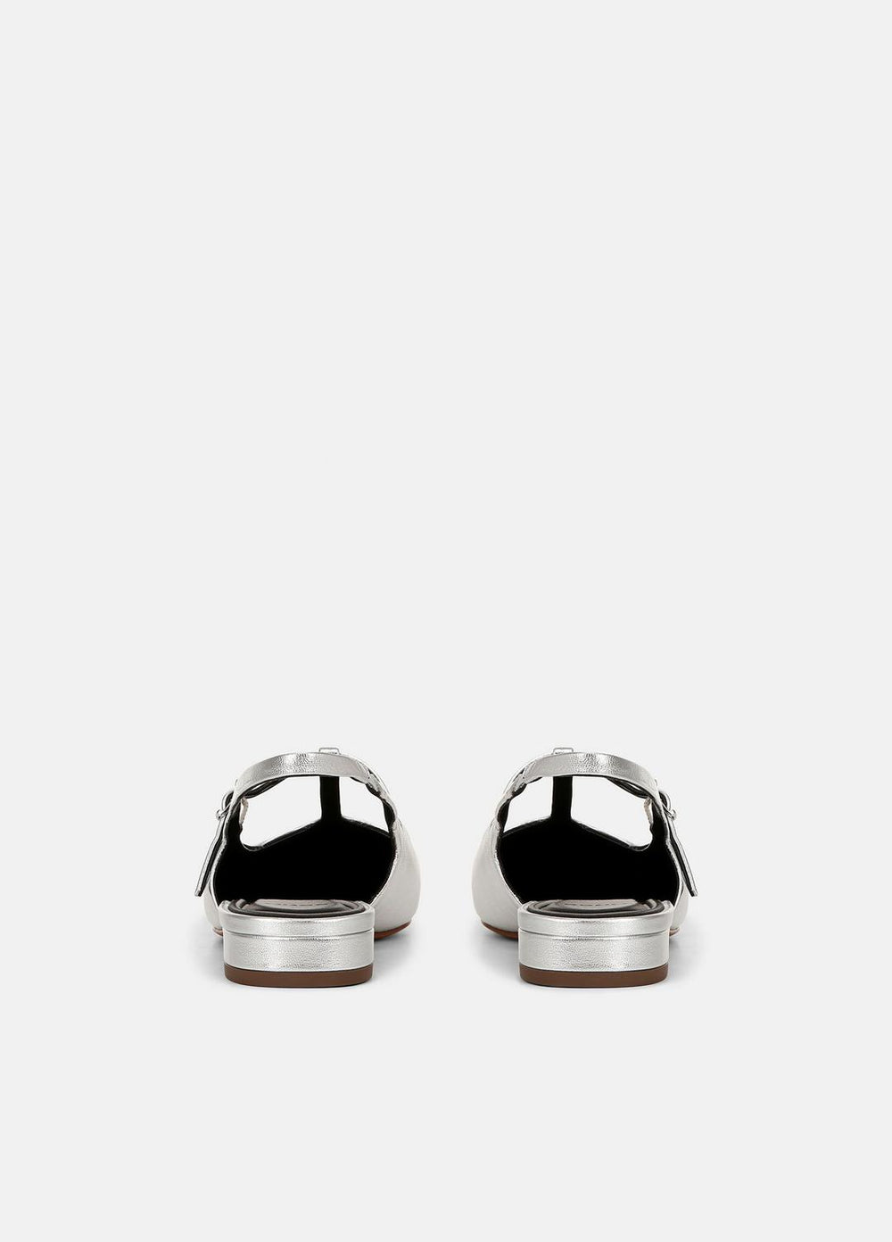 Iliana Metallic Leather Slingback Flat in Shoes - SILVER