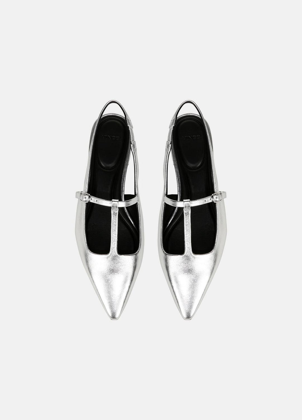 Iliana Metallic Leather Slingback Flat in Shoes - SILVER