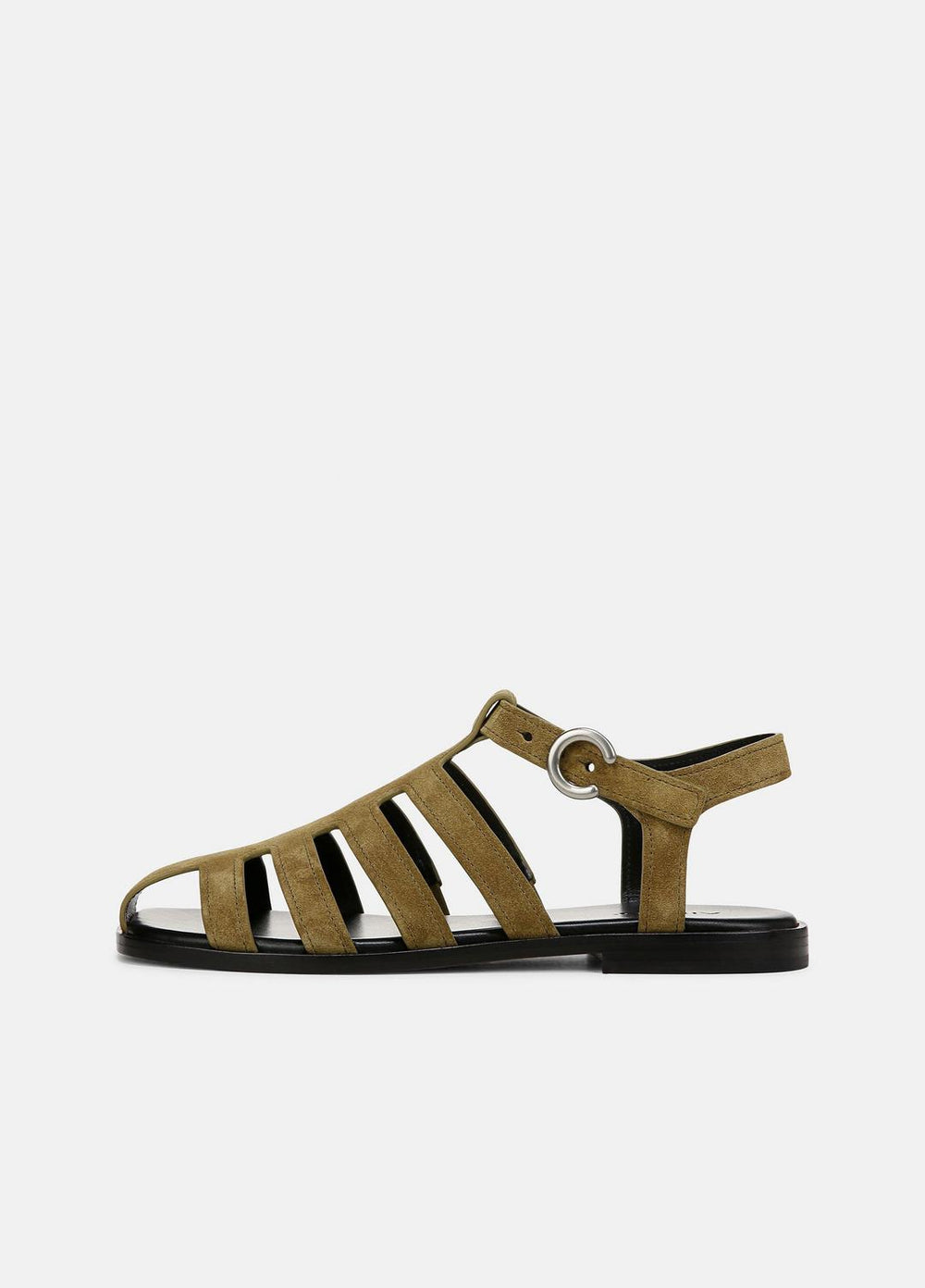 Melina Suede Fisherman Sandal in Shoes - OLIVE WOOD