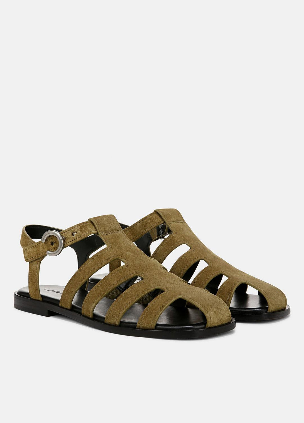 Melina Suede Fisherman Sandal in Shoes - OLIVE WOOD