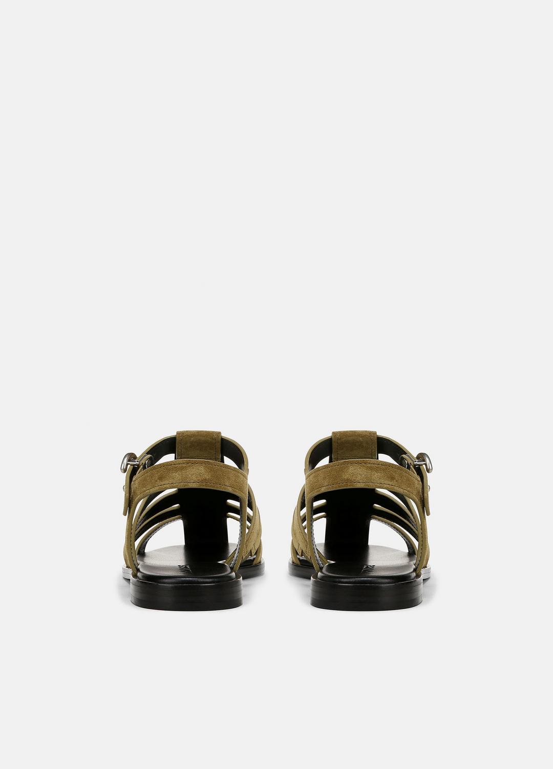 Melina Suede Fisherman Sandal in Shoes - OLIVE WOOD