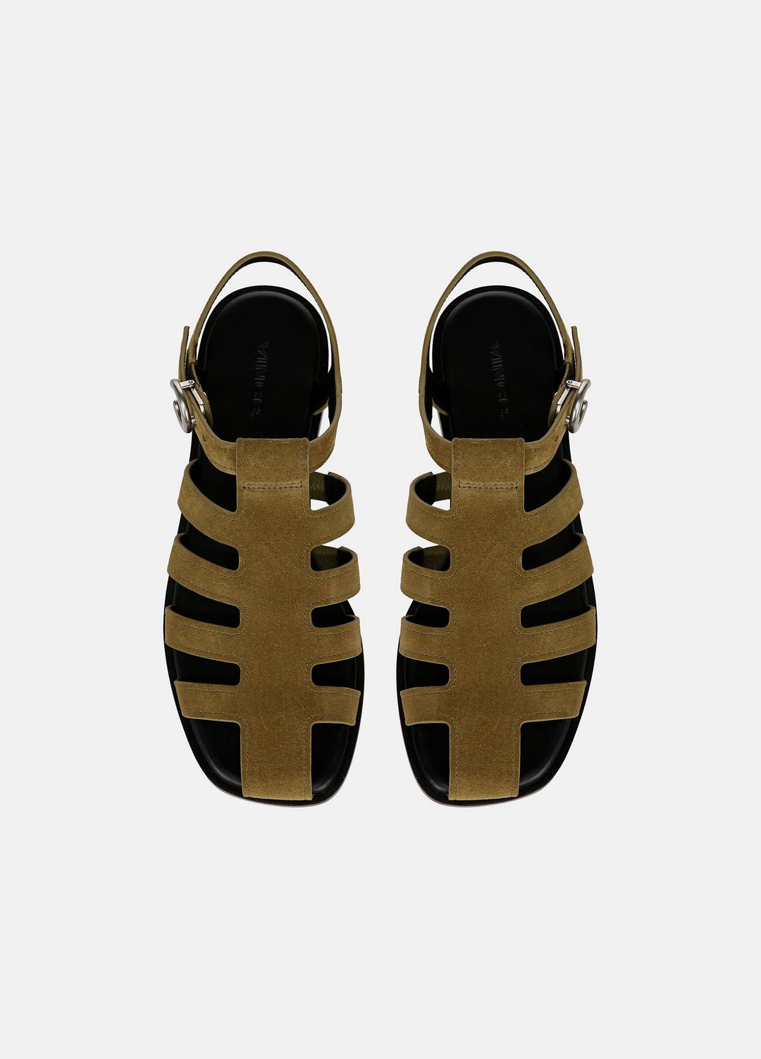 Melina Suede Fisherman Sandal in Shoes - OLIVE WOOD