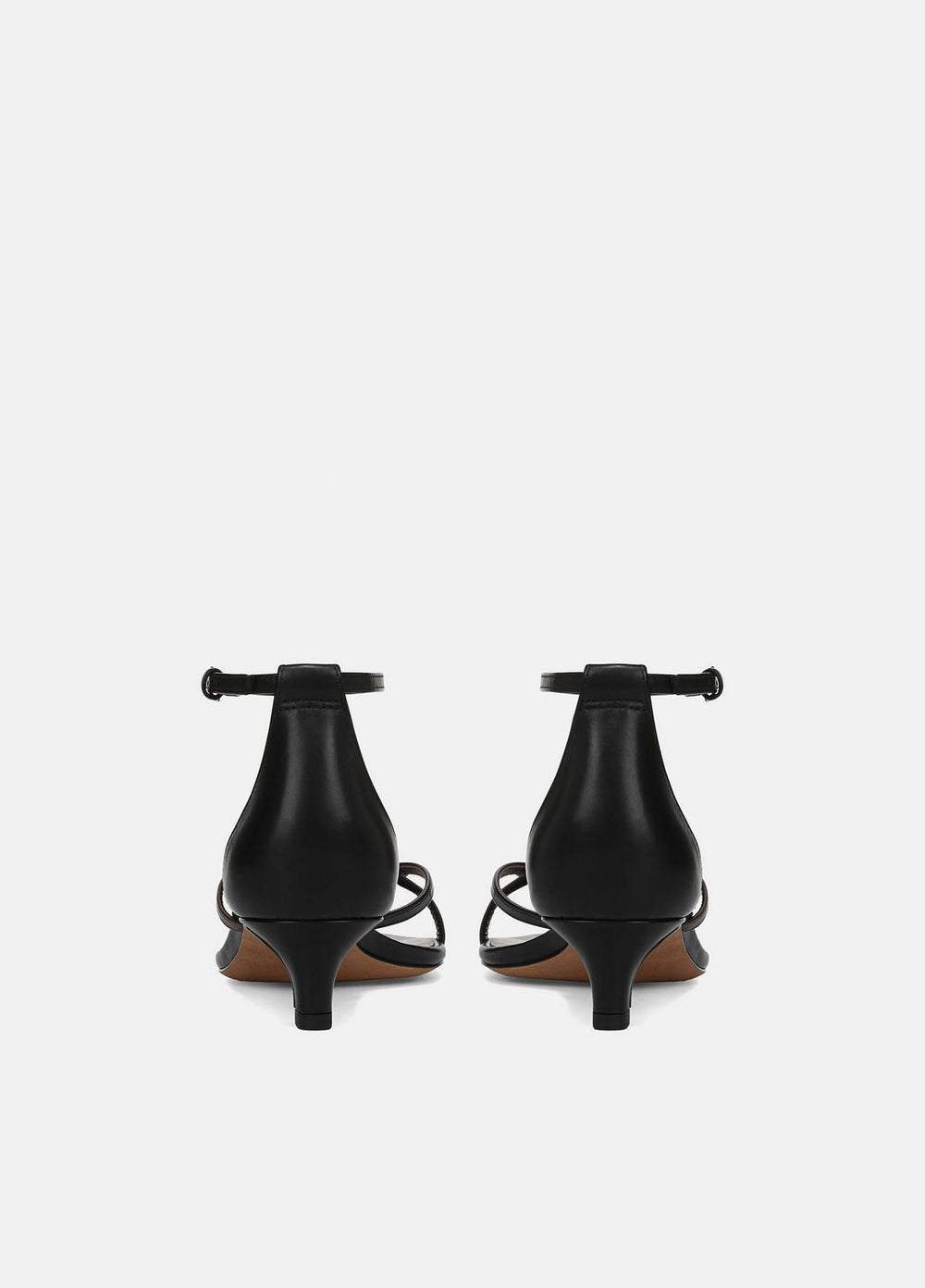 Siri Leather Heeled Sandal in Shoes - BLACK/NUTWOOD