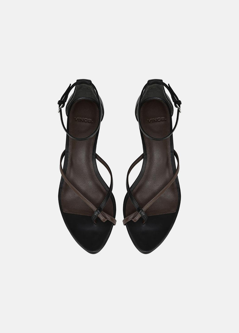 Siri Leather Heeled Sandal in Shoes - BLACK/NUTWOOD